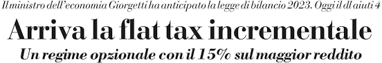 Notizia Flat tax incrementale 2023